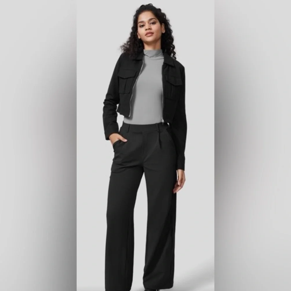 Halara High Waisted Plicated Side Pocket Straight Leg Work Pants NWT Siz… - Picture 9 of 12